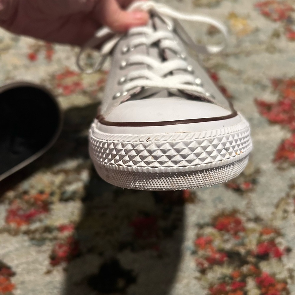 Converse All Star Woman’s Size 9 Grey and Maroon Low Top Sneakers Y2K plaid - Picture 5 of 10